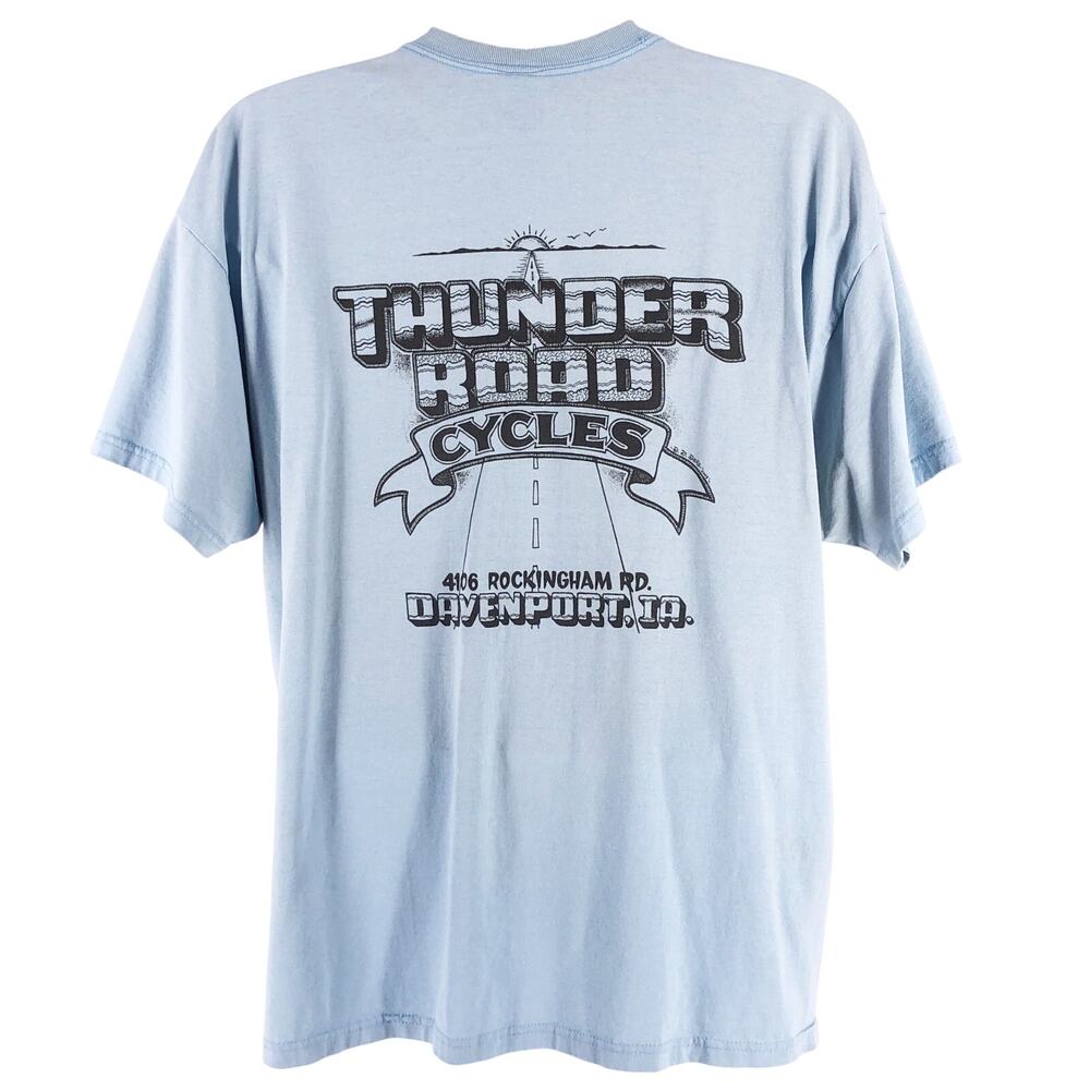 Y2K Thunder Road Cycles Davenport Iowa 2005 vintage tshirt